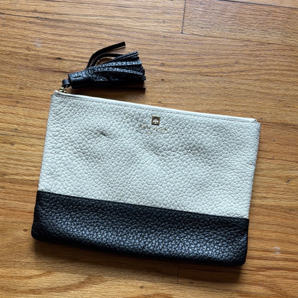 Two-Tone Black and Cream Clutch